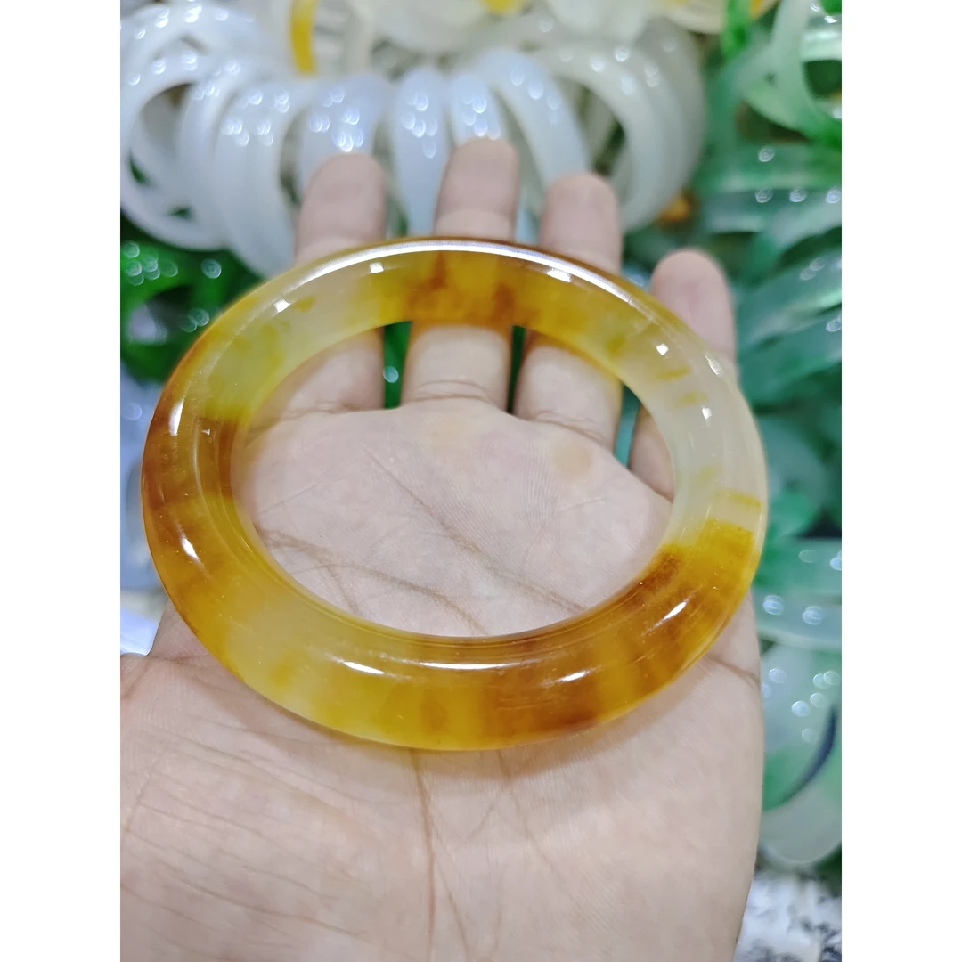 1375号精品黄桂花色胖圆条手镯