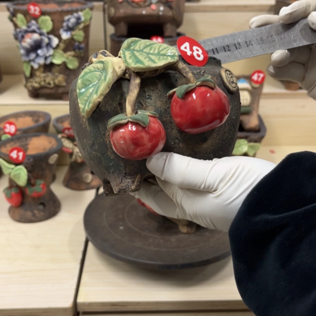 【闪购商品】紫砂花盆48号内口10.5×7.5脚高11