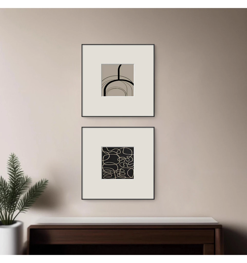 新款黑白抽象装饰画现代简约客厅样板间背景墙挂画玄关餐边柜壁画