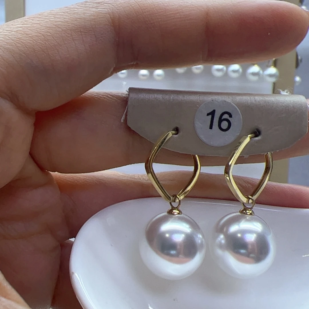 淡水珍珠耳饰18K金镶嵌