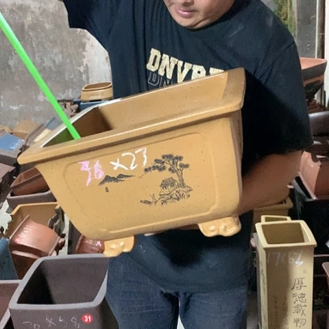 紫砂花盆手工艺品