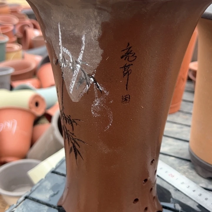 红陶紫砂兰花盆微瑕