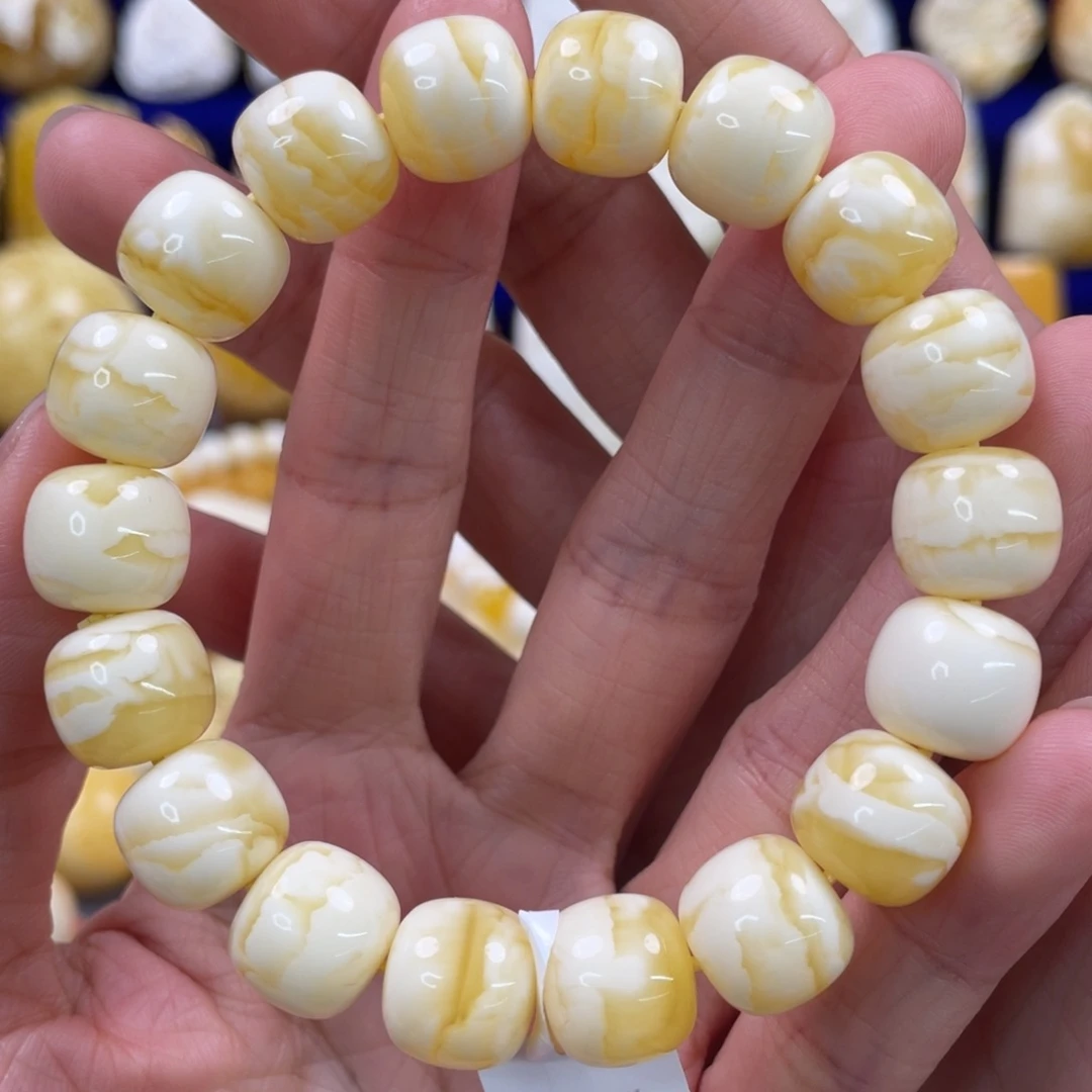 蜜蜡裸石未镶嵌琥珀蜜蜡手串卡12mm