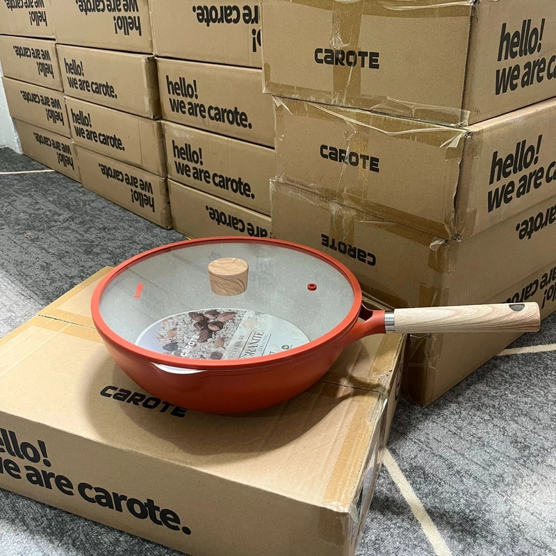 原单小卡30CM加深8人炒锅电磁炉不挑灶具【有盖】微瑕