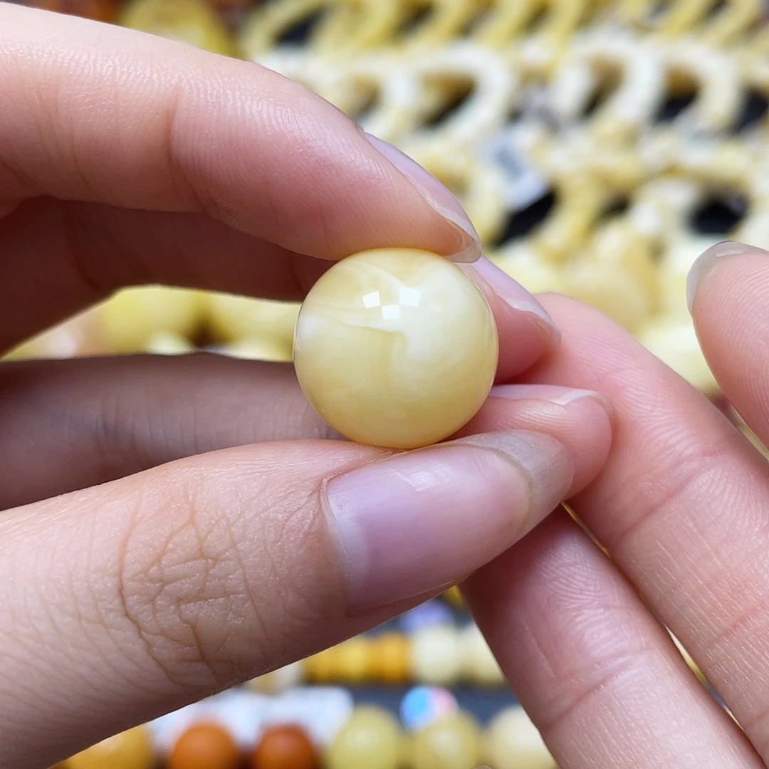 未镶嵌蜜蜡裸石圆珠16mm