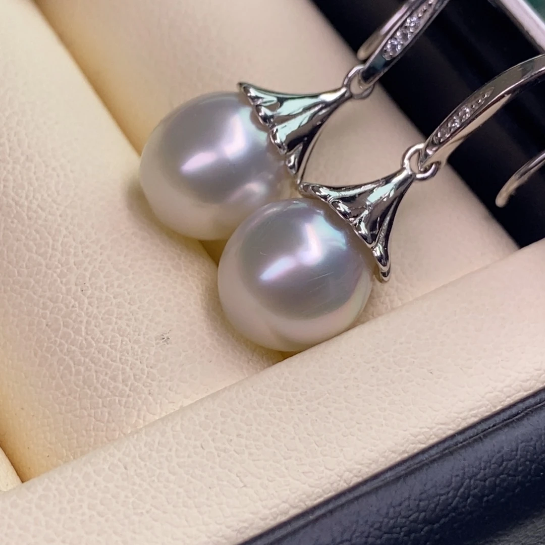 银S925镶嵌耳饰海水珍珠