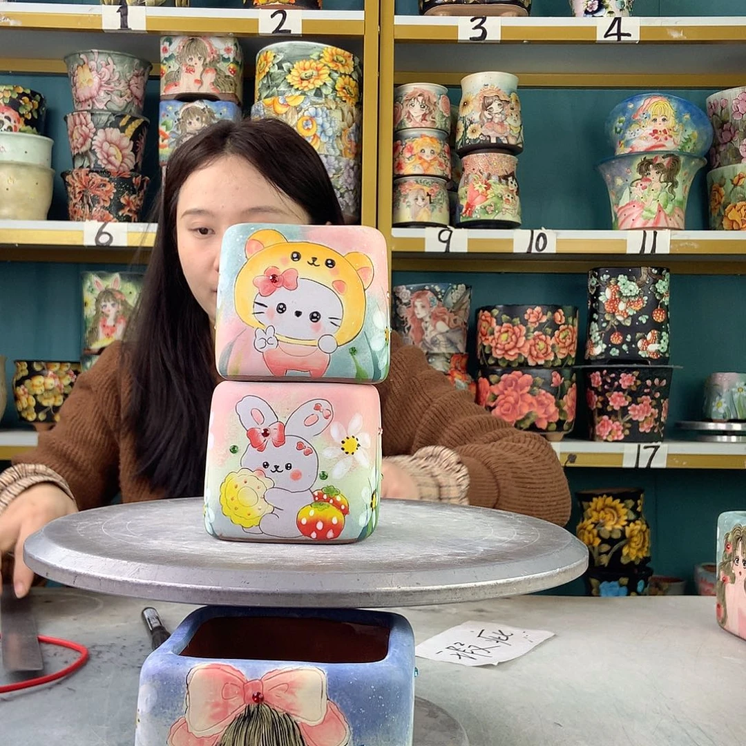 陶景德镇手工花盆830