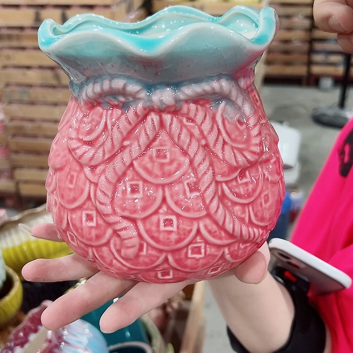 有孔.凑满10元发货多肉陶瓷花盆！