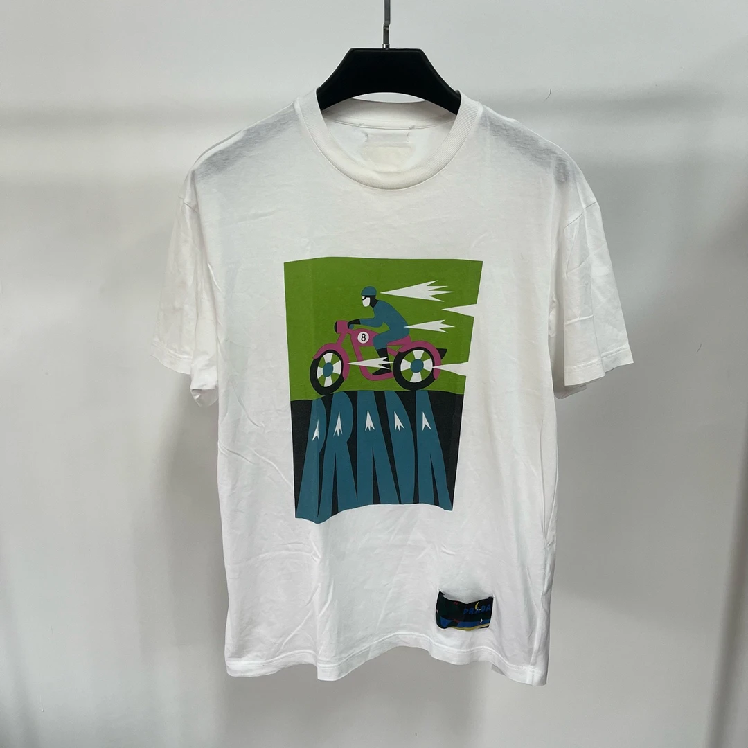 95新 Prada/普拉达 图案印花短袖/S码/2591336