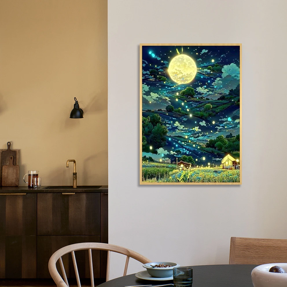 【百丝特星月原野钻石画】满钻浪漫玄关客厅卧室装饰画手工diy点钻