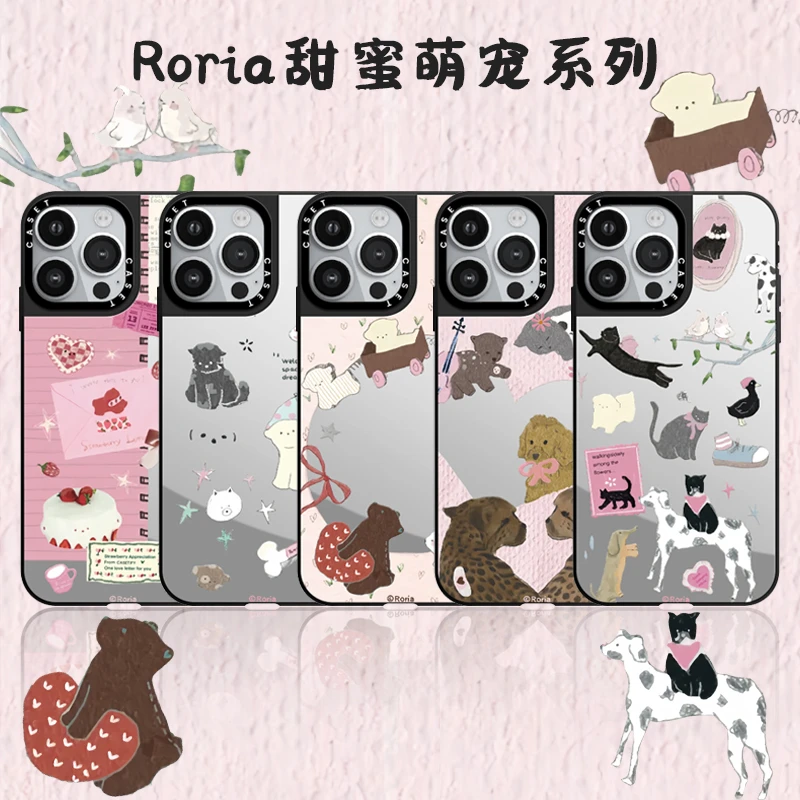 新款Roria甜蜜萌宠系列适用苹果手机壳亚克力iphone16镜面壳