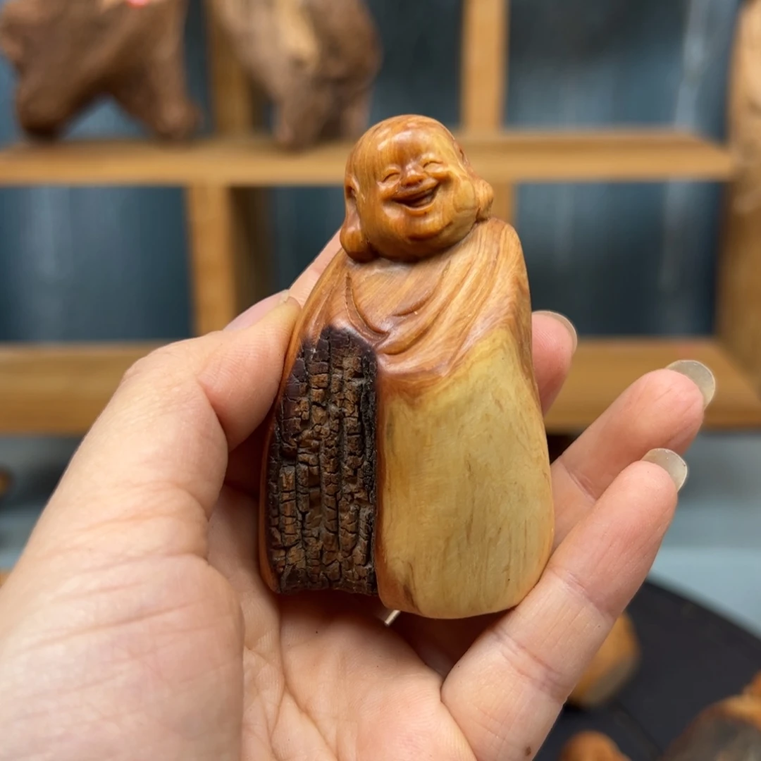 周***木崖柏木摆件手把件