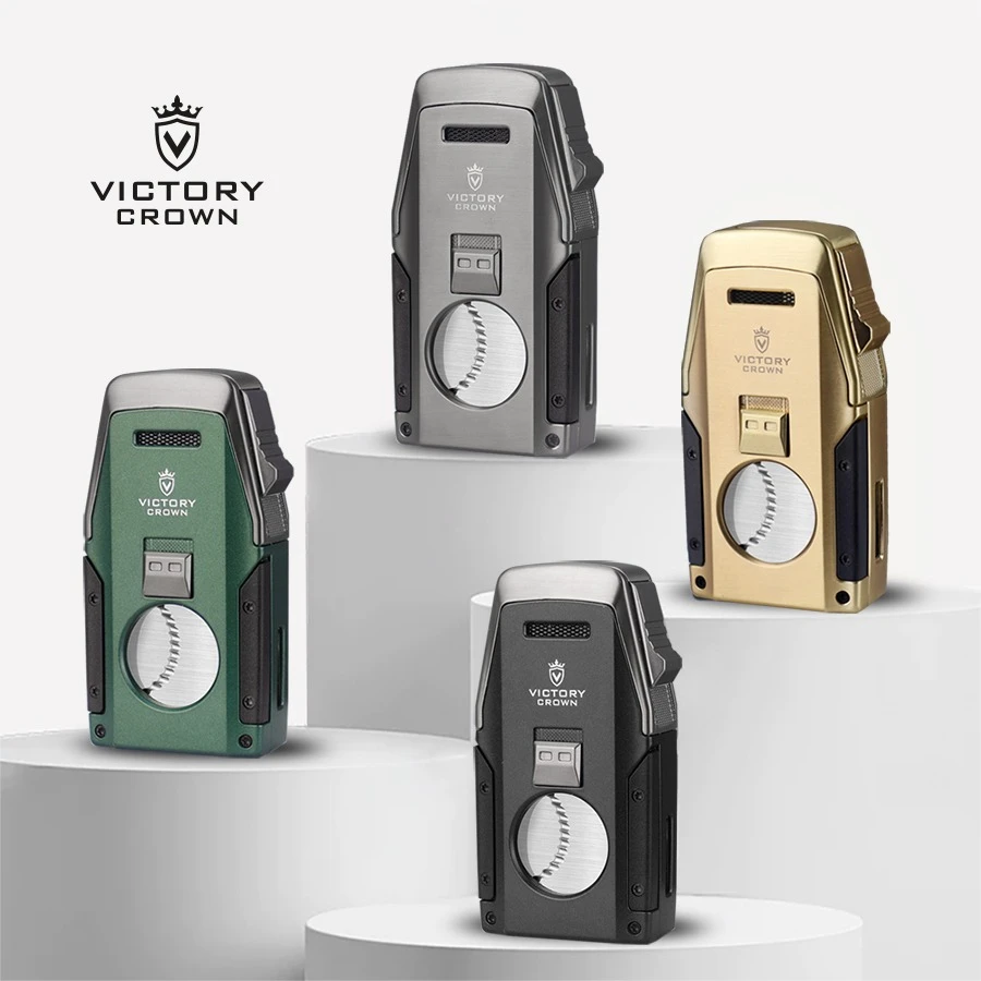 大气多功能雪茄剪打火机一体雪茄工具带平切剪钻孔器双直冲雪茄托