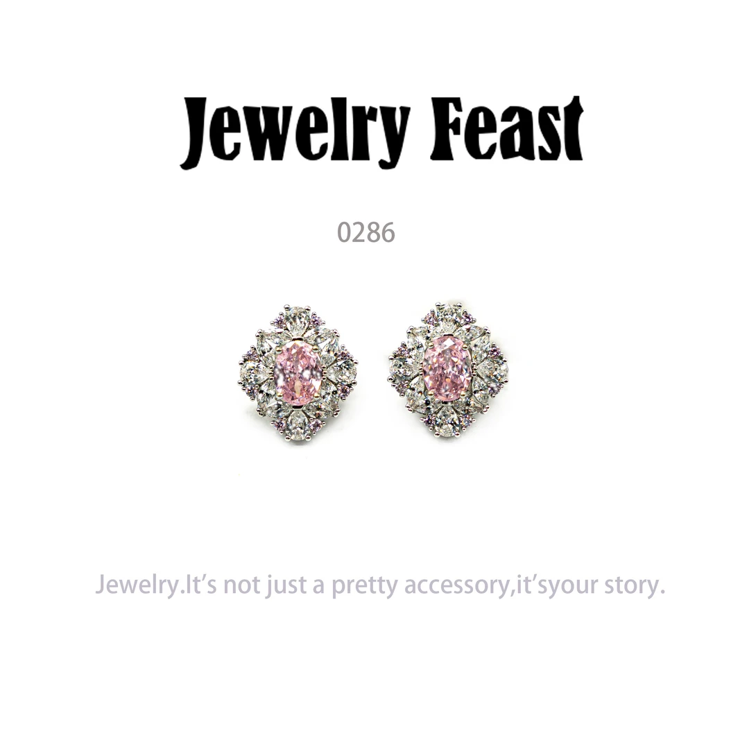 铜合金耳饰 JF简约镶嵌个性气质耳环小众设计高级感耳饰～0286