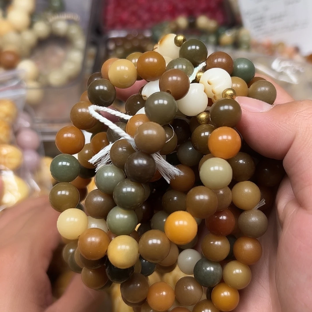手串菩提根/象牙果10条圆珠带猫爪配饰