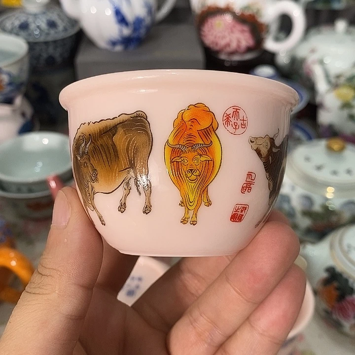 摆件陶景德镇陶瓷主人杯13444