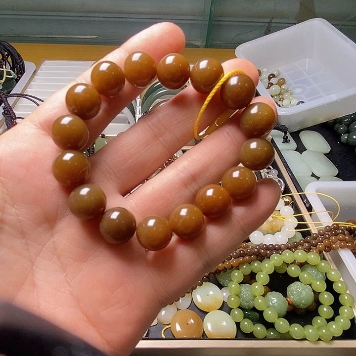 手链未镶嵌和田玉（糖玉）
