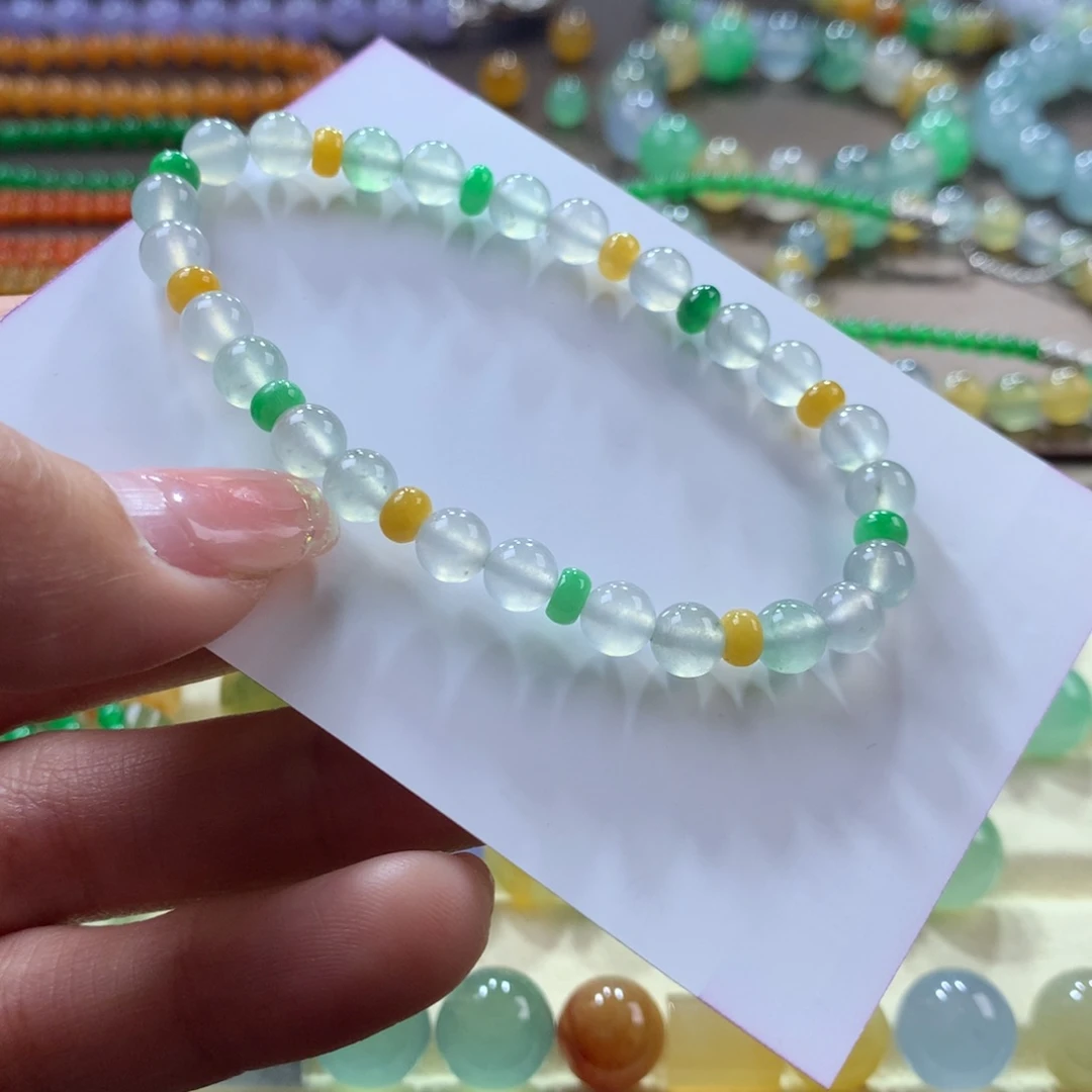 翡翠手链未镶嵌冰多宝卡4.5-6