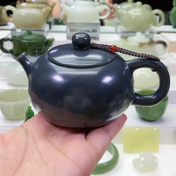 和田玉未镶嵌挂件茶壶