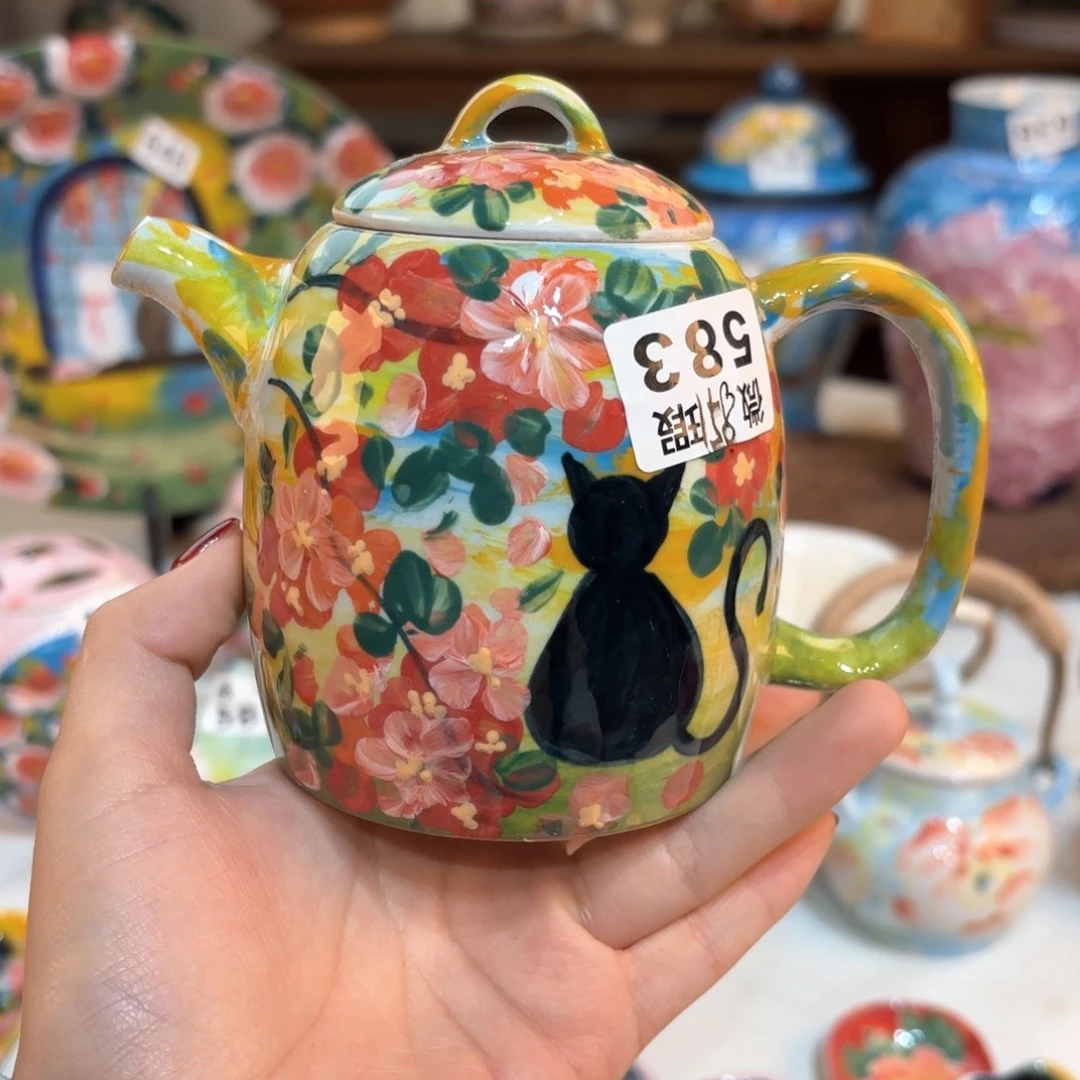 景德镇手绘高温釉下彩陶瓷茶具