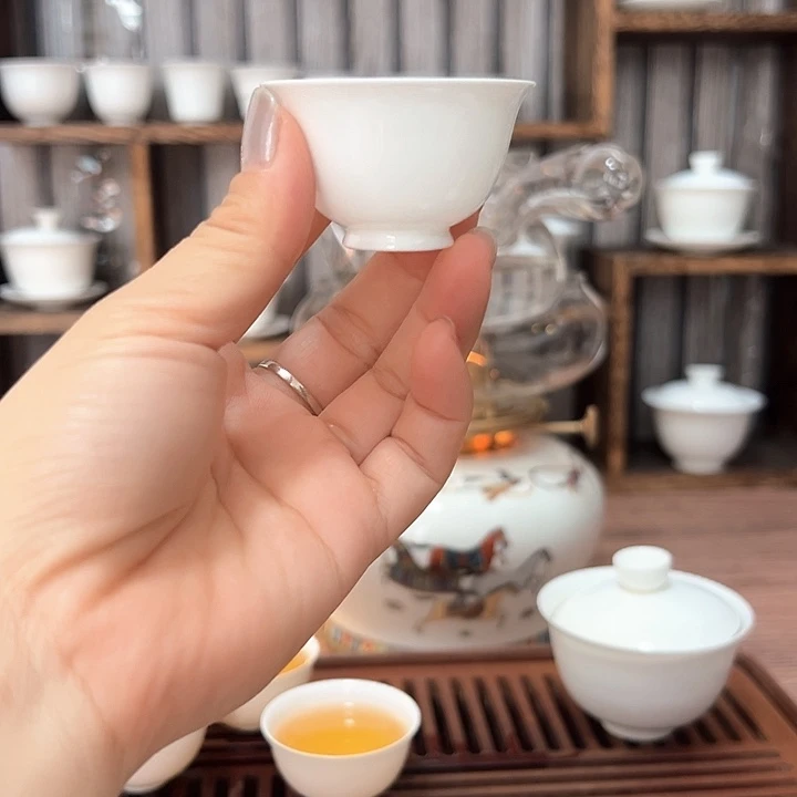 45%以上骨粉骨瓷一抹蓝瓷器骨瓷杯 6 个