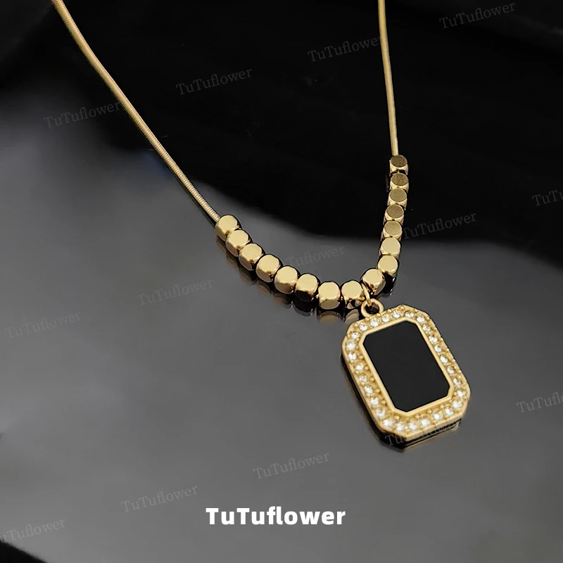 TuTuflower 钛钢项链 复古搭配轻奢锁骨链 精致小众百搭颈链