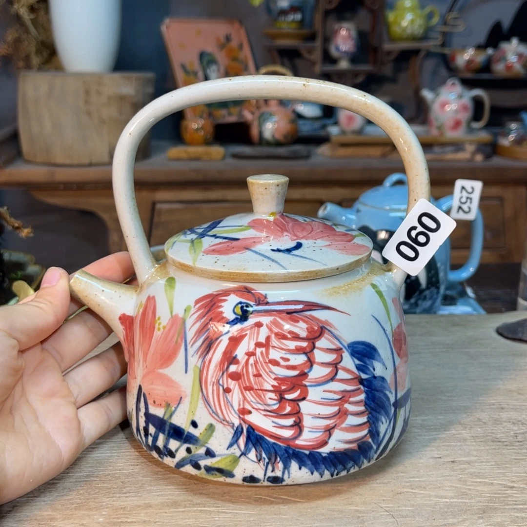 壶素浅陶瓷手工手绘