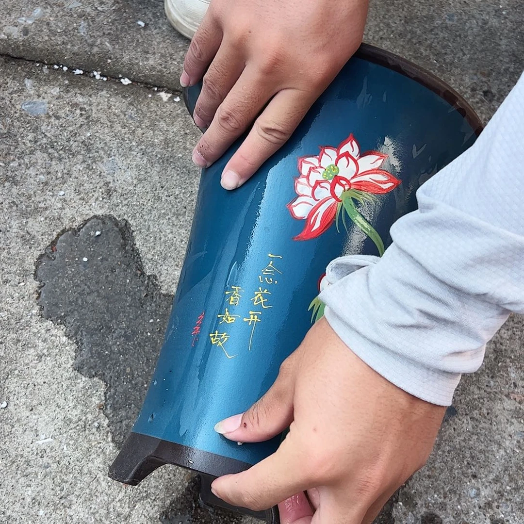 蓝色小号一念花开花盆花盆