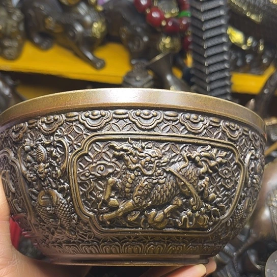 原矿风磨铜精美聚宝盆