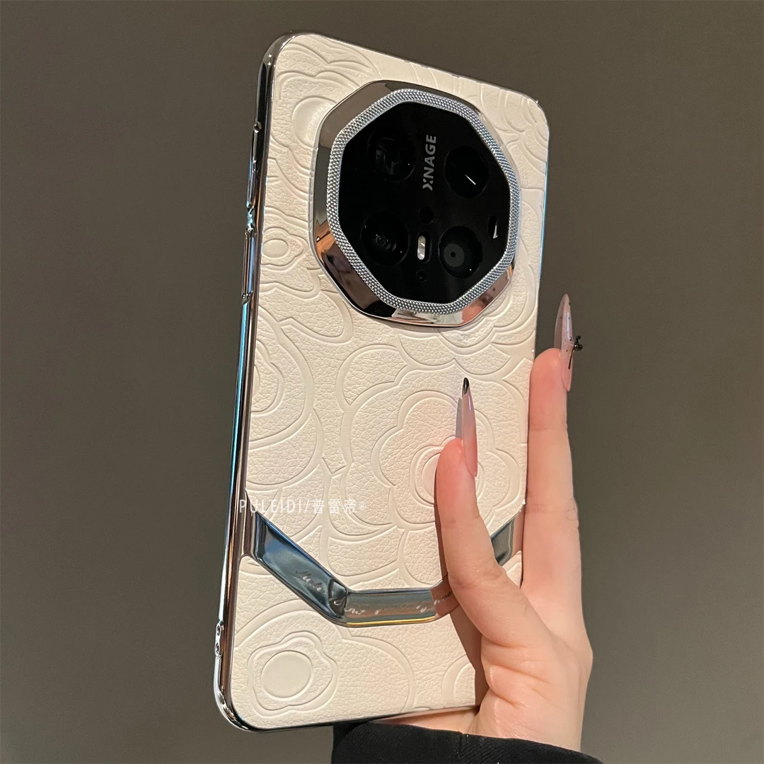 ins风白色山茶花适用华为mate80RS非凡大师手机壳mate80pro max