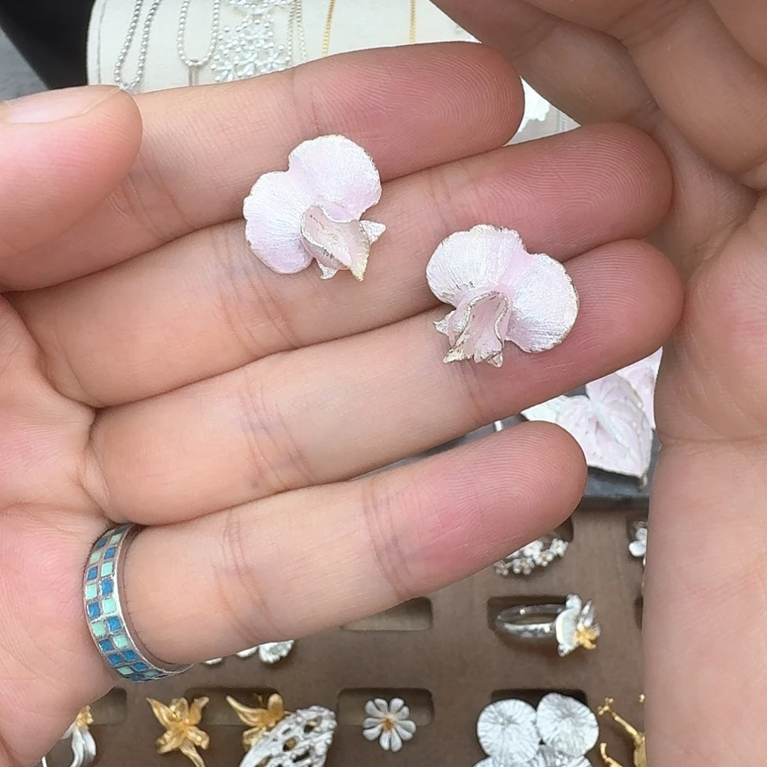 足银羽毛碗豆花粉色