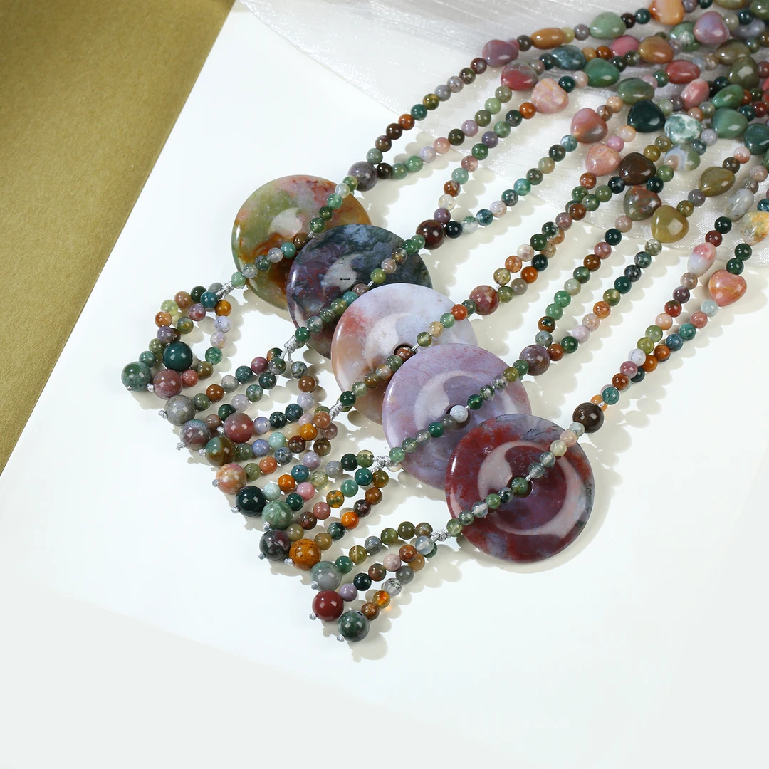 【麦子家族秋季特惠】新品天然水草玛瑙毛衣链百搭设计M0054