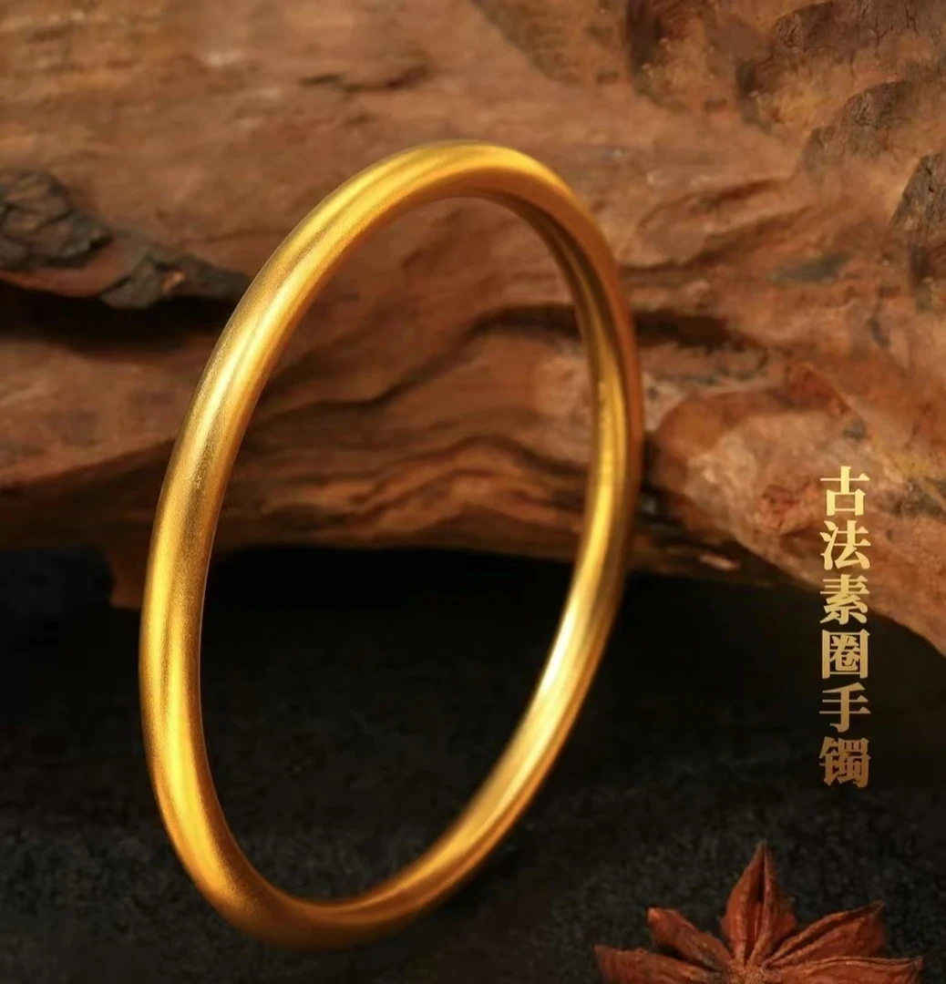 古法莲花传承素圈手镯JS042