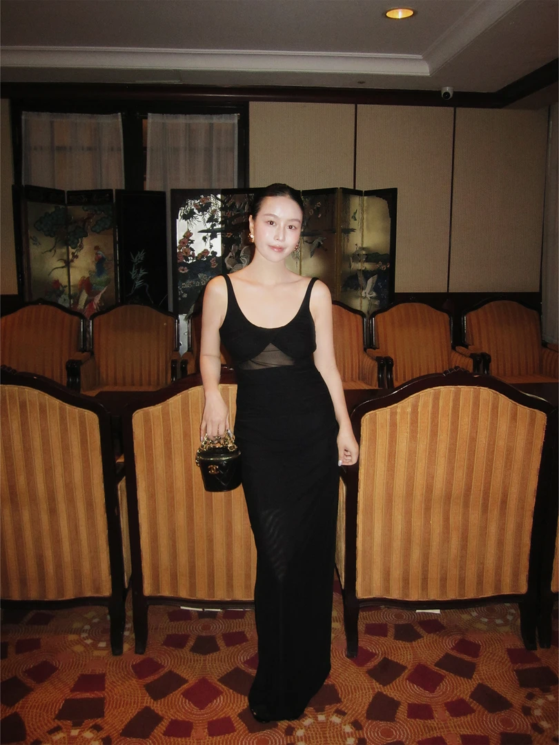 网纱裙复古不挑身材小众连衣裙女夏季新品2025吊带长裙  25061