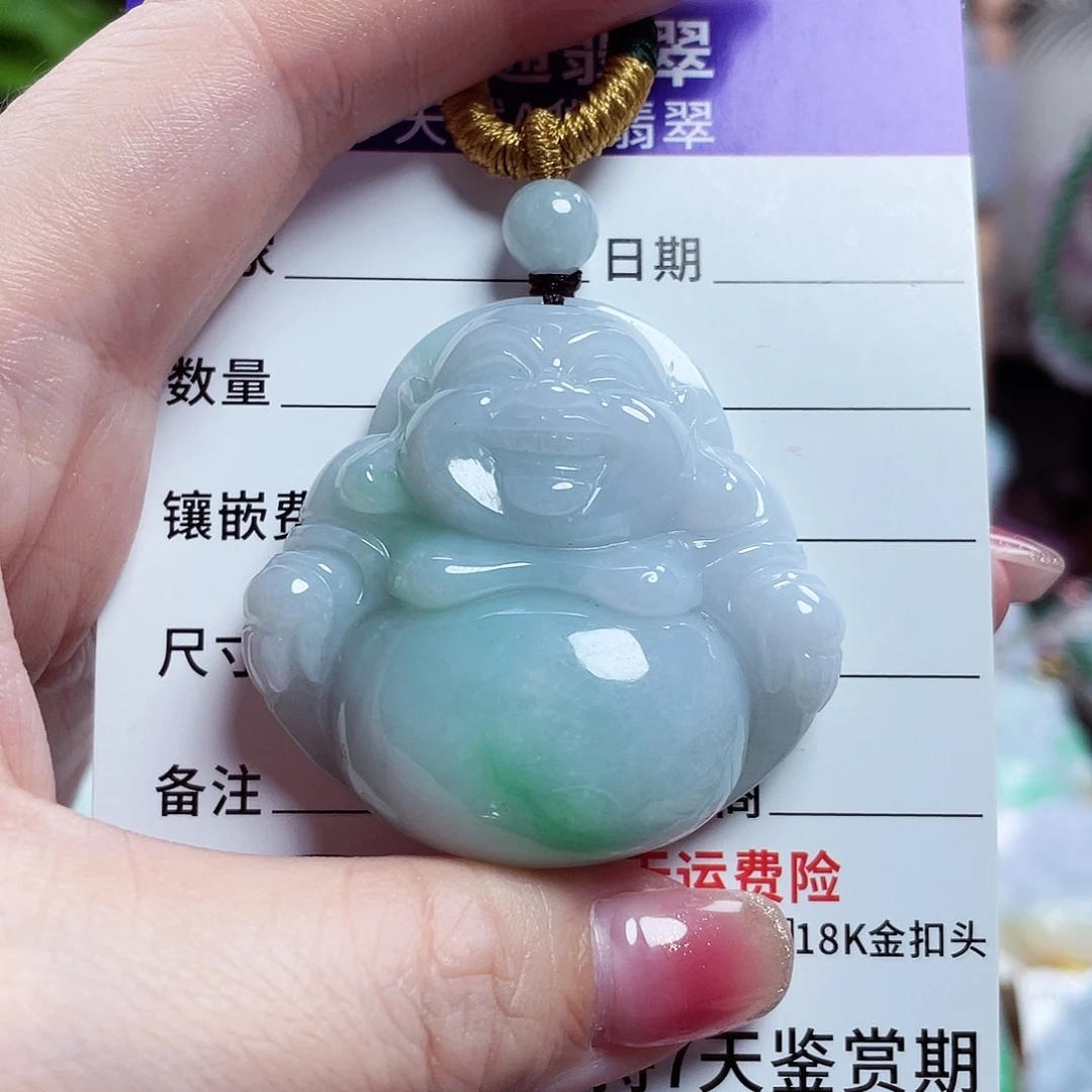 翡翠未镶嵌颈饰佛公12