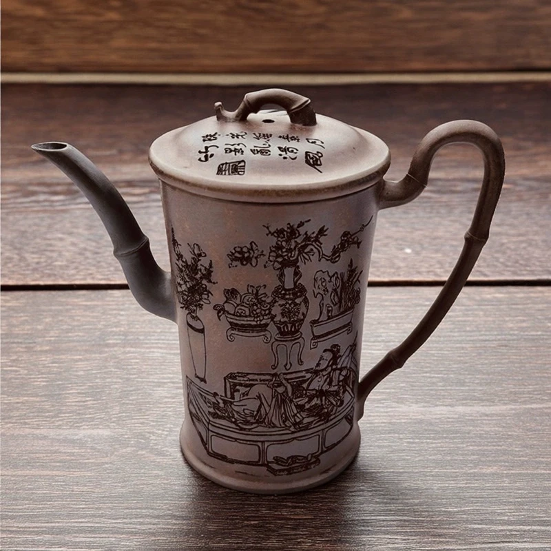 宜兴紫砂壶原矿沉香泥全手工高竹节150ml高档功夫泡茶壶茶具正品