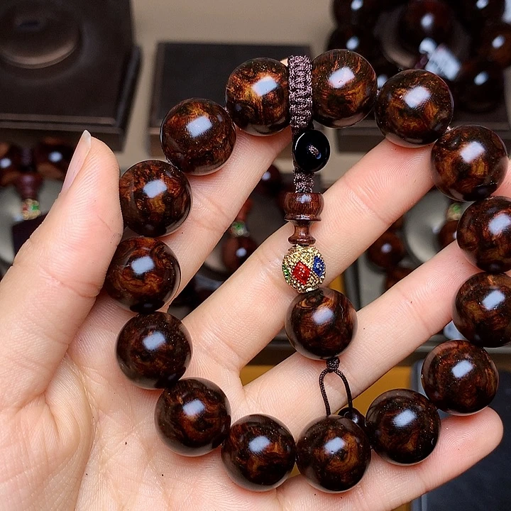 花梨木类手串/手链黄花梨风化料老挝花梨土埋料1.5