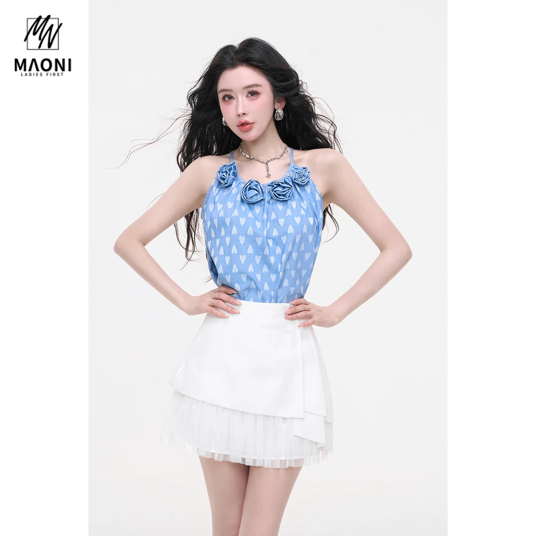 毛妮LADIESFIRST【碧落玫瑰】立体花朵吊带背心爱心碎花甜美L1777