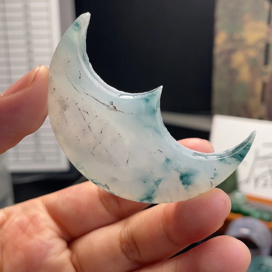 定制翡翠未镶嵌  冰牛仔蓝
