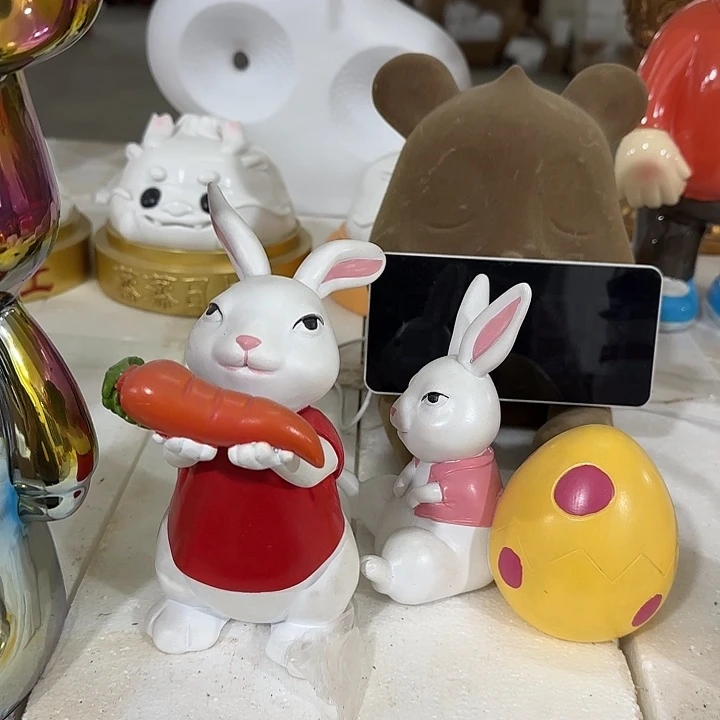 树脂萝卜彩蛋兔2件套