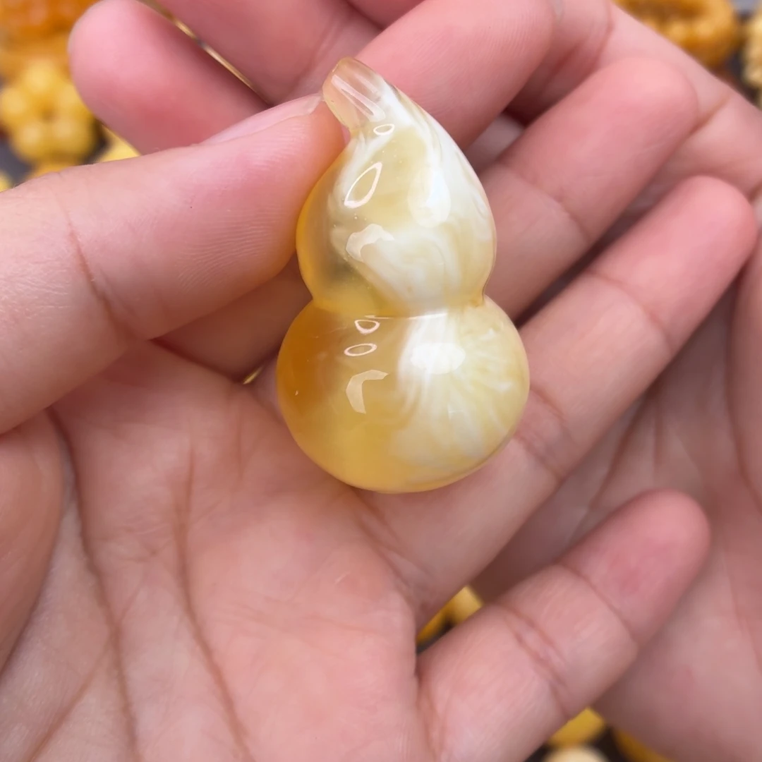 裸石蜜蜡未镶嵌溶洞拉丝葫芦