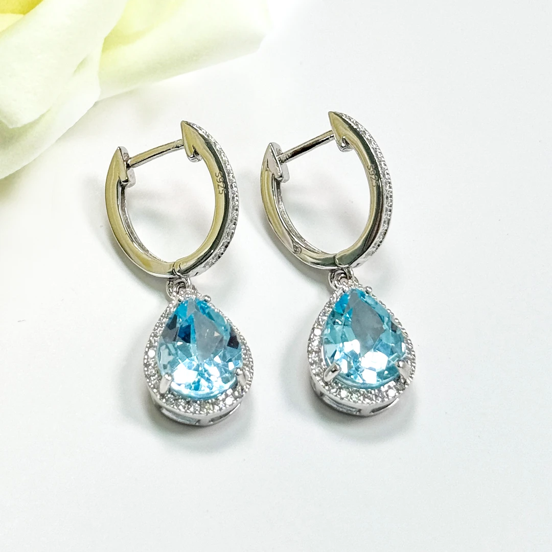 天然托帕石耳钉 WGS007659