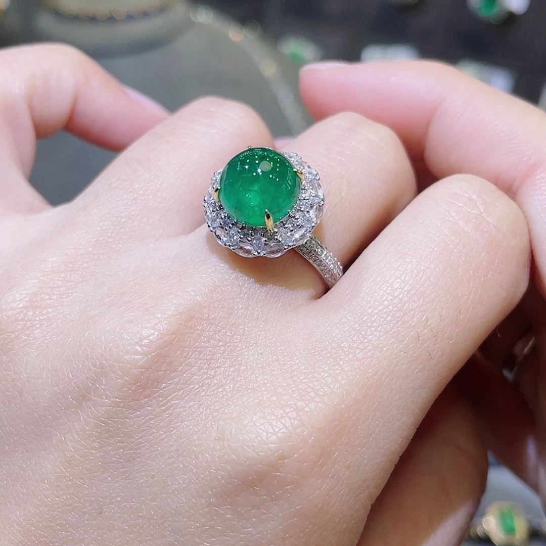 祖母绿戒指18K金镶嵌4.06ct