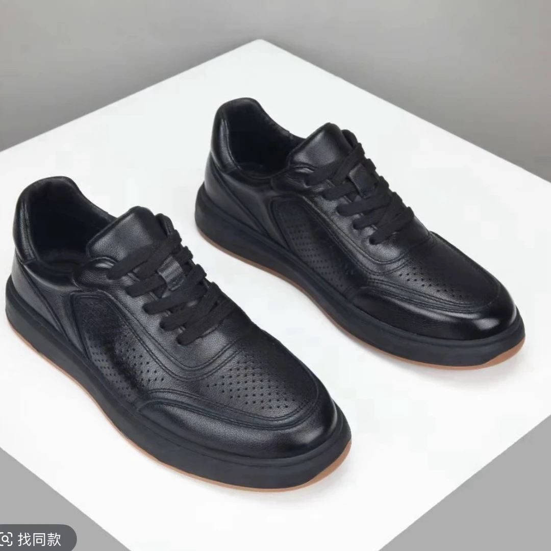 头层牛皮春季新款男士休闲鞋真皮透气男款皮鞋小白鞋板鞋男鞋鞋子