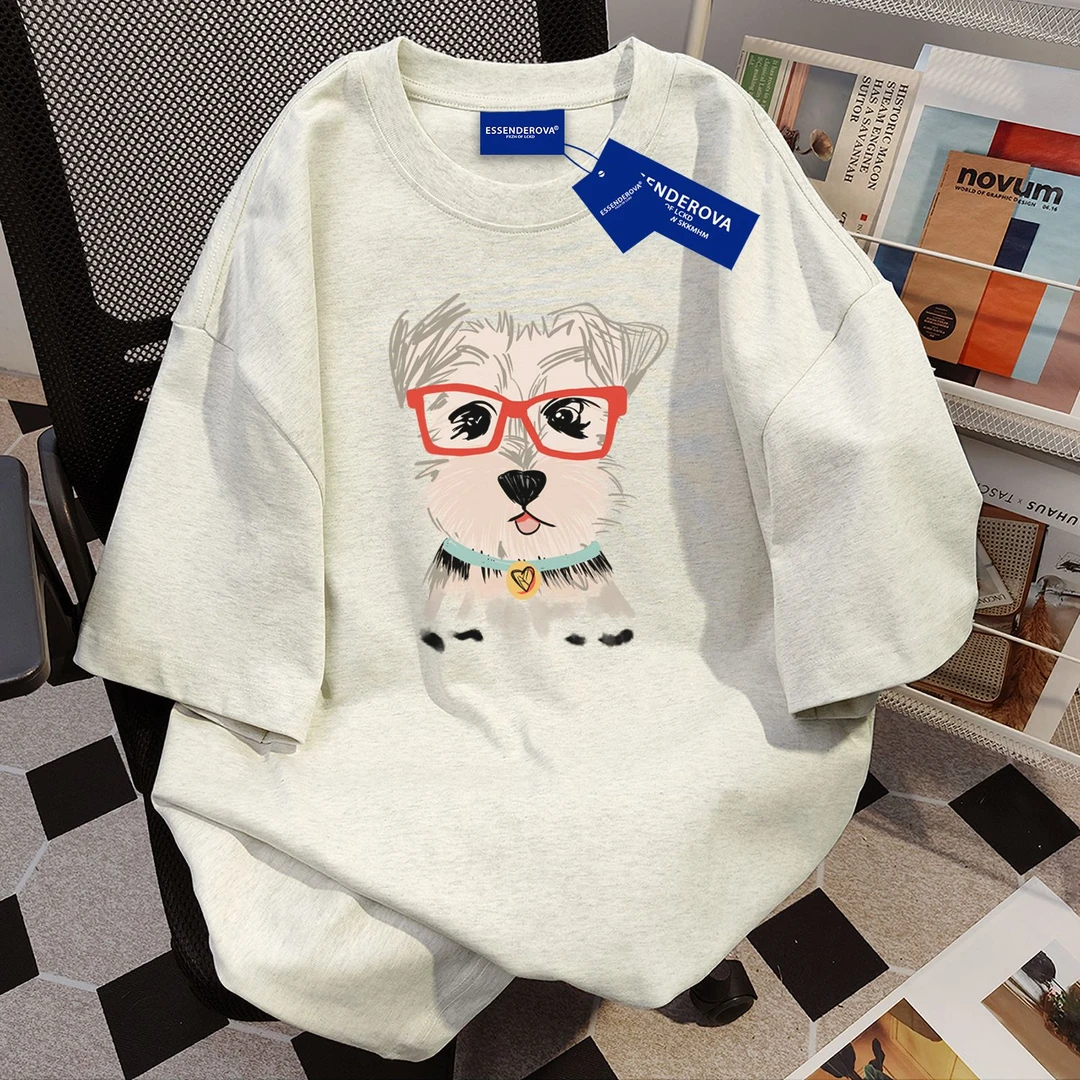 100%纯棉简约通勤字母圆领短袖t恤女夏季显瘦百搭情侣上衣男ins风