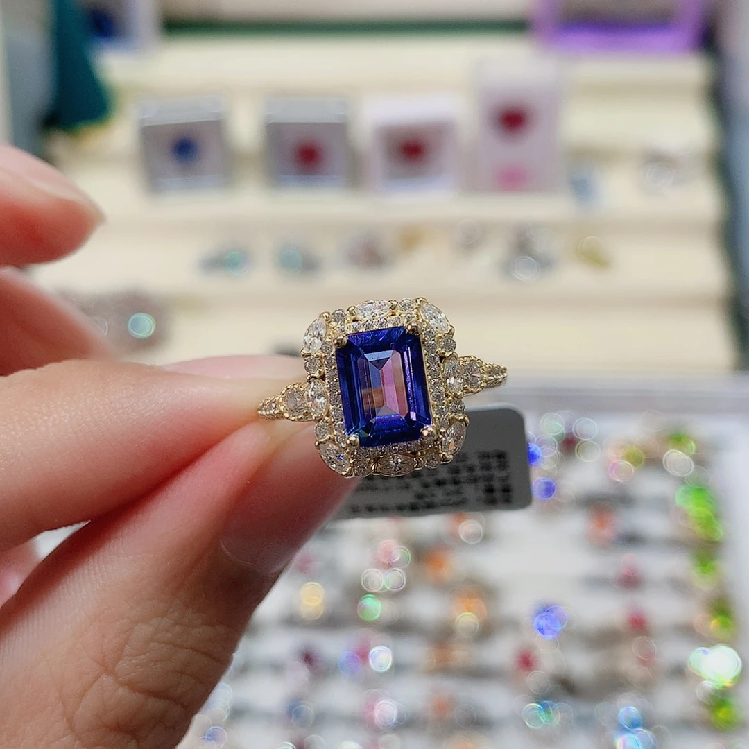 坦桑石戒指银S925镶嵌