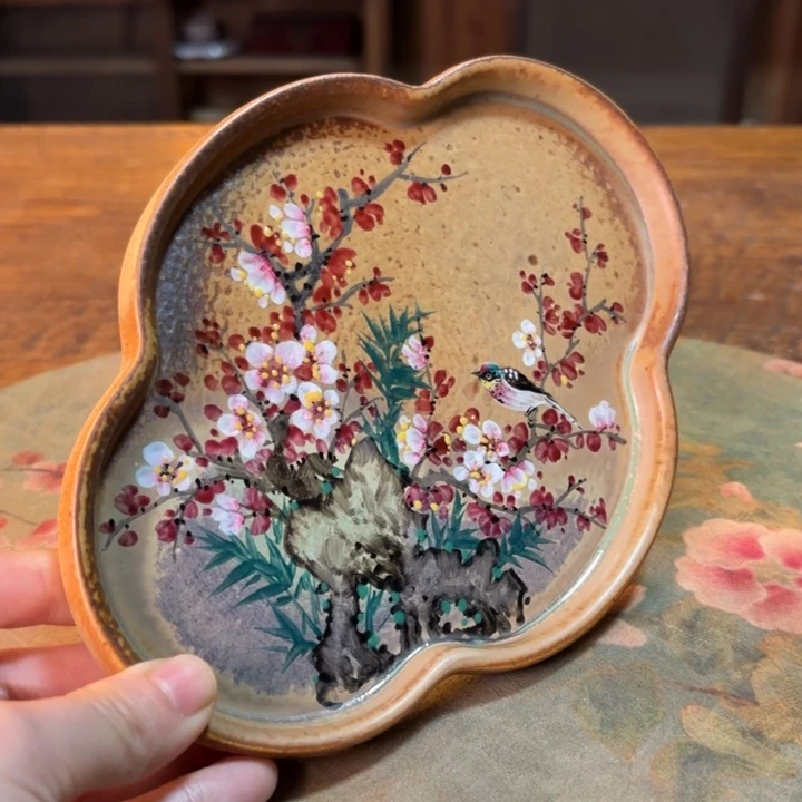 柴烧纯手工手绘陶瓷