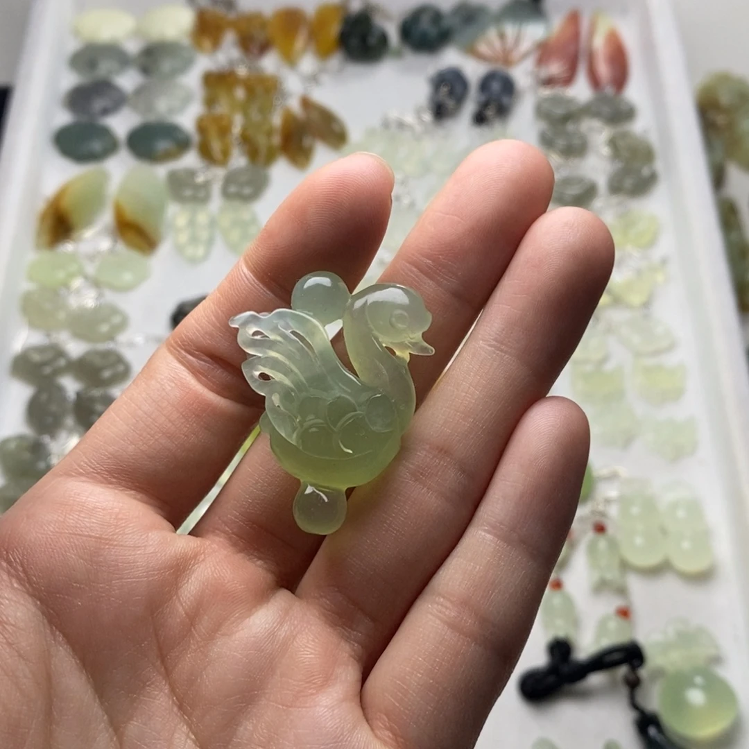 蛇纹石玉合金耳饰/颈饰