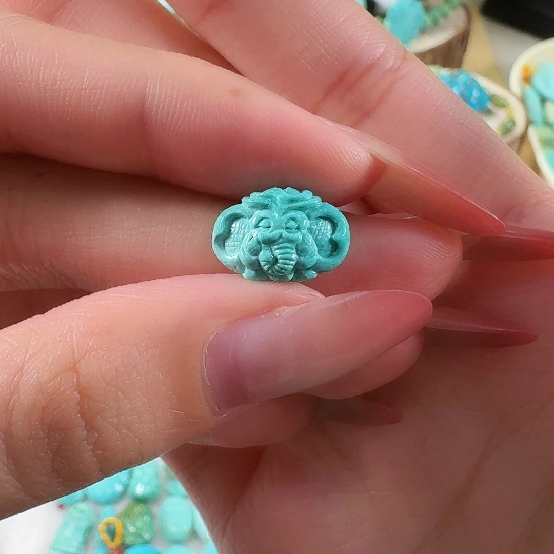 绿松石未镶嵌吊坠(不含链)小象