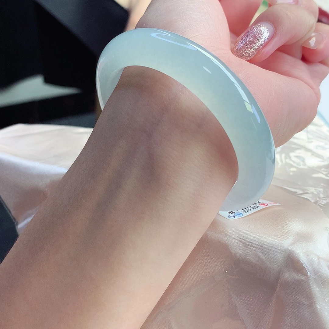 未镶嵌手镯翡翠天然A货翡翠55/56冰胶共存一眼万年